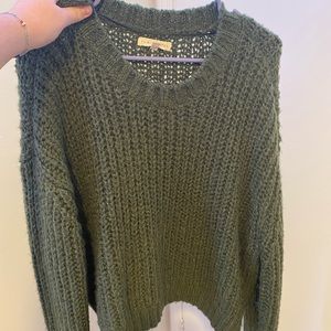 Army green knit sweater